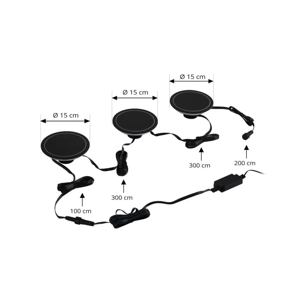 Lindby Smart LED jordspydslys Thalas, CCT ,RGB, Tuya, 3 enheder