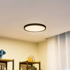Lindby Smart LED loftlampe Pravin, Ø 40 cm, CCT, sort