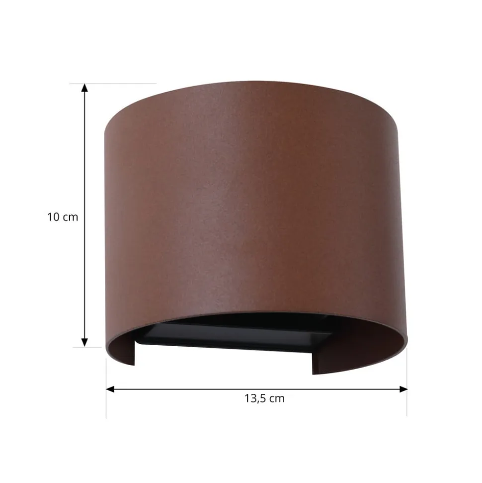 Lindby Smart LED udendørs væglampe Dara rust rund CCT RGB Tuya