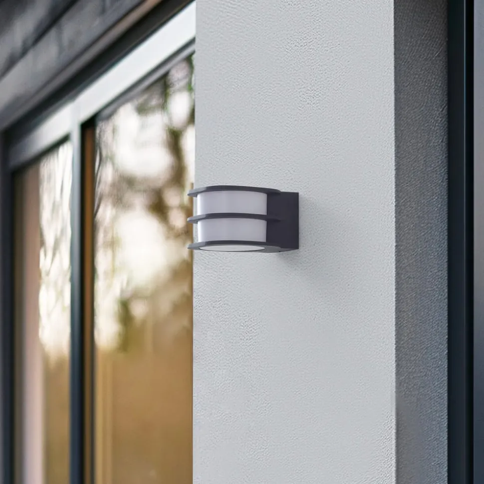 Lindby Smart LED udendørs væglampe Fyra, rund, CCT, RGB, Tuya