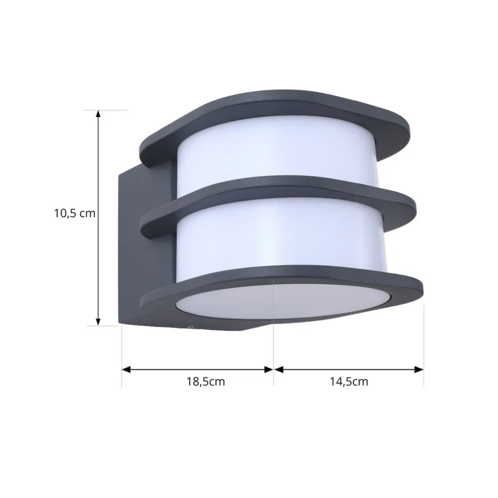 Lindby Smart LED udendørs væglampe Fyra, rund, CCT, RGB, Tuya