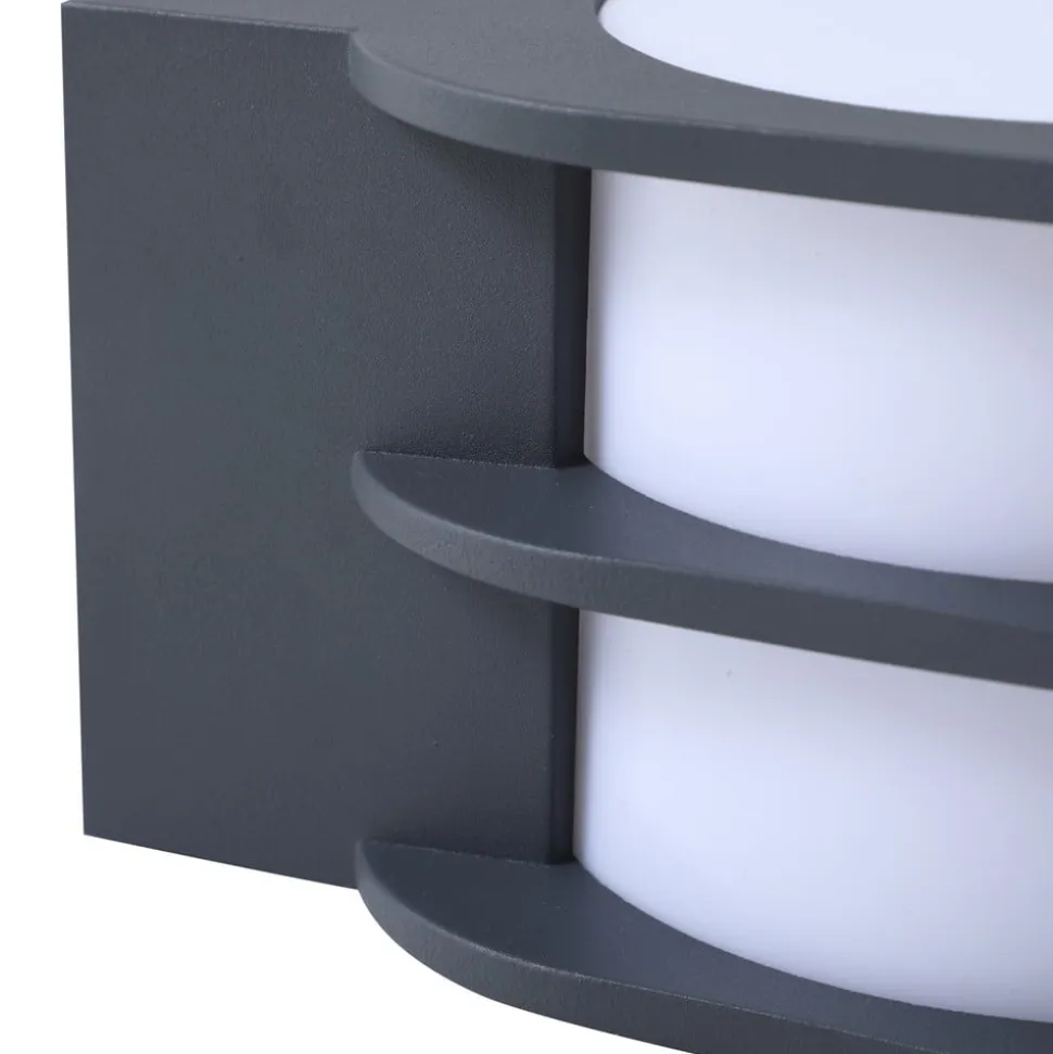 Lindby Smart LED udendørs væglampe Fyra, rund, CCT, RGB, Tuya