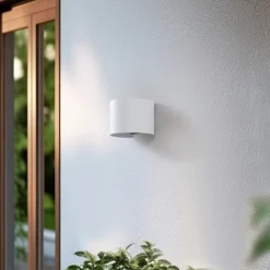 Lindby Smart LED udendørs væglampe Dara hvid rund CCT RGB Tuya