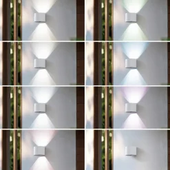 Lindby Smart LED udendørs væglampe Dara hvid rund CCT RGB Tuya
