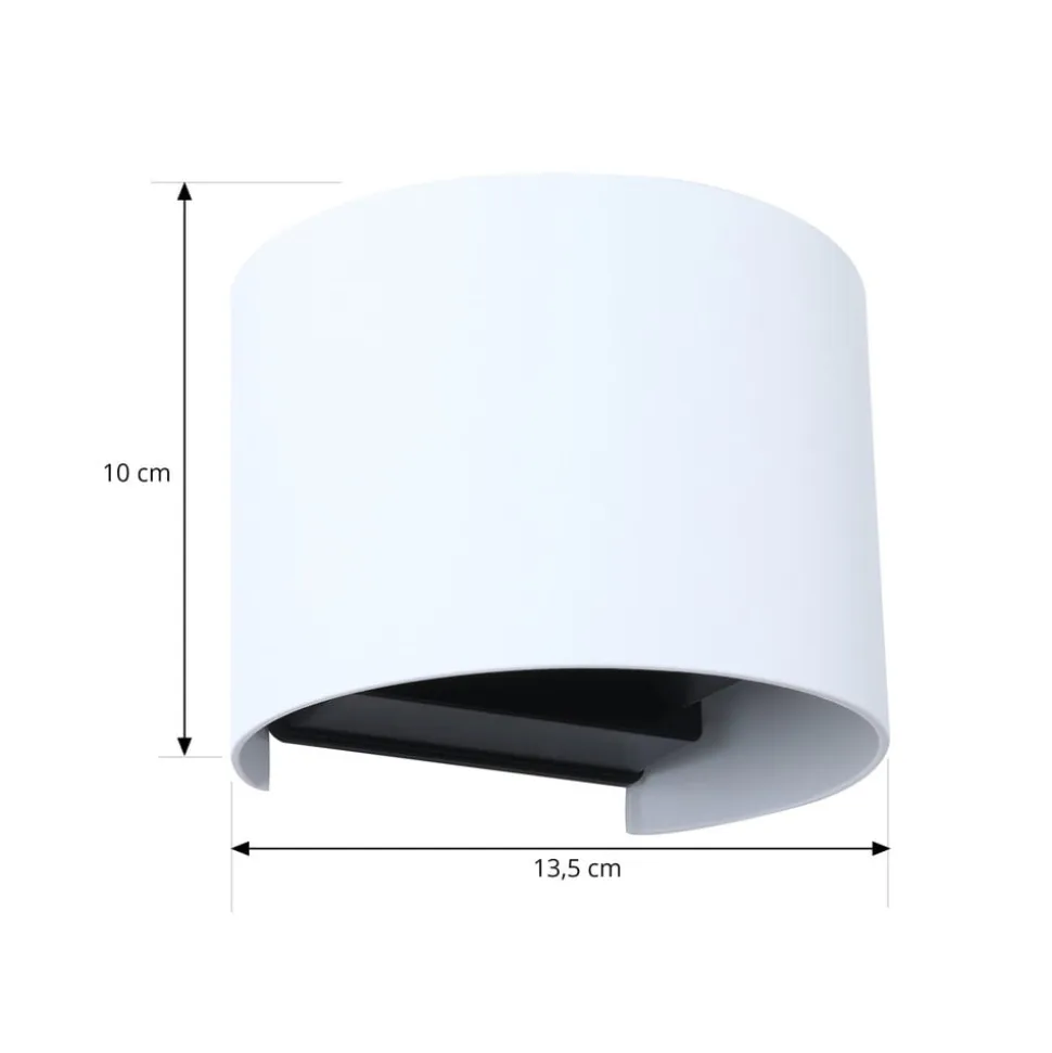 Lindby Smart LED udendørs væglampe Dara hvid rund CCT RGB Tuya