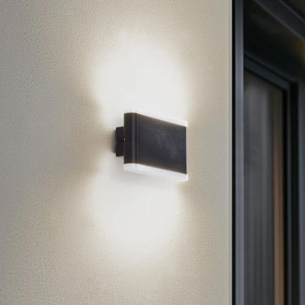 Lindby Smart LED udendørs væglampe Elvi, CCT, RGB, Tuya, IP54