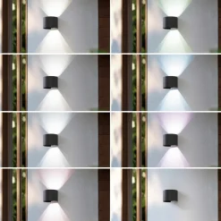 Lindby Smart LED udendørs væglampe Dara grå rund CCT RGB Tuya