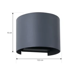 Lindby Smart LED udendørs væglampe Dara grå rund CCT RGB Tuya