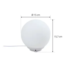 Lindby Smart LED-bordlampe Cosmia, hvid, glas, Tuya