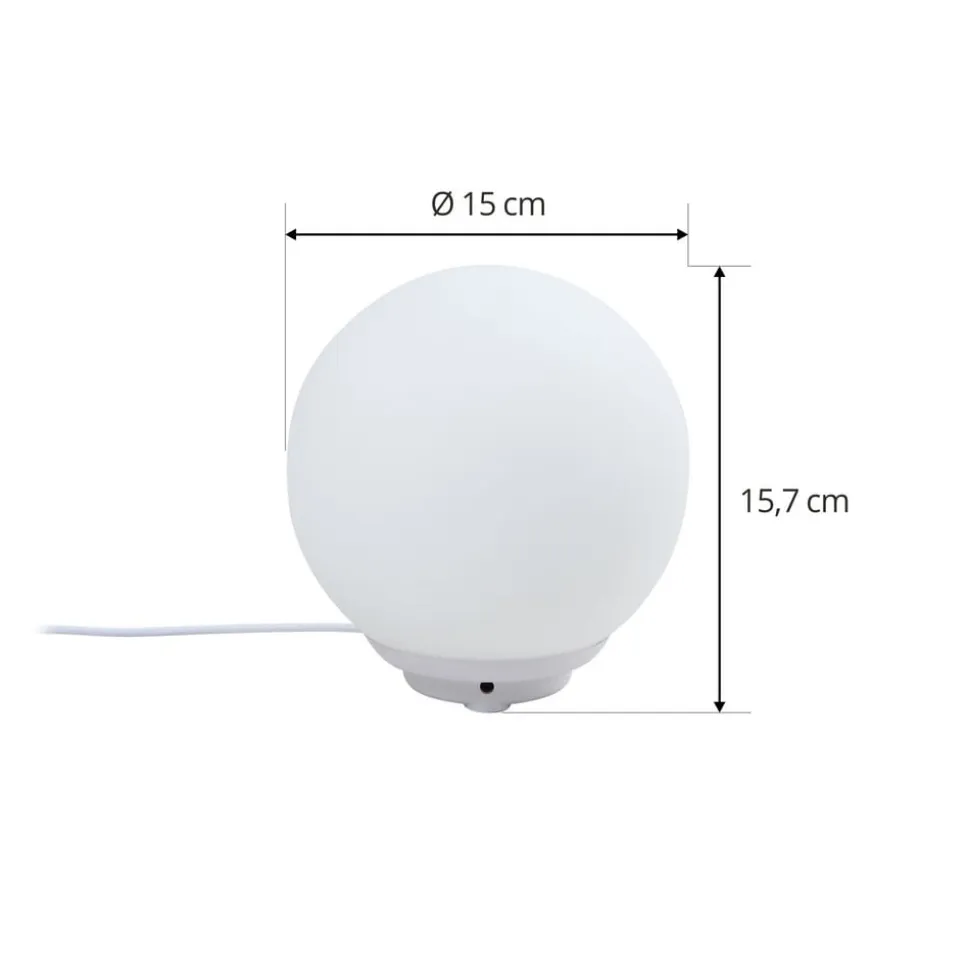 Lindby Smart LED-bordlampe Cosmia, hvid, glas, Tuya