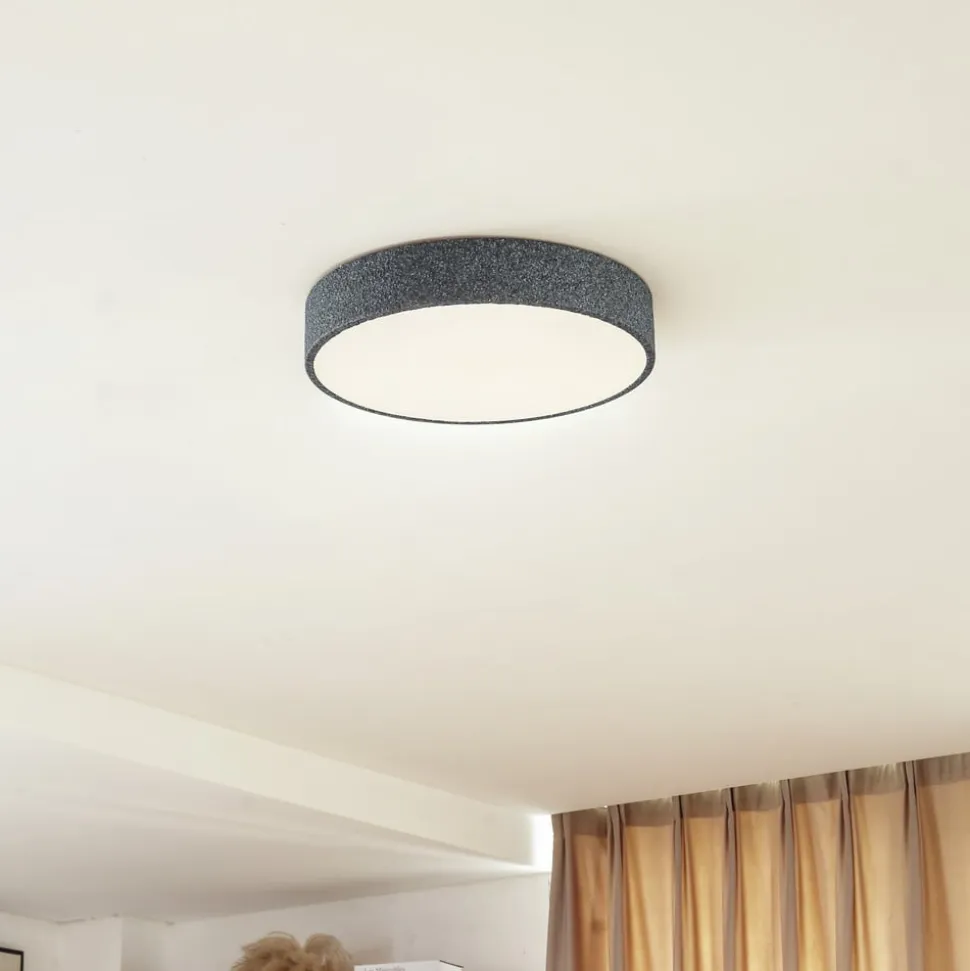 Lindby Smart LED-loftlampe Elmor Ø 45 cm grå RGB CCT