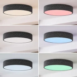 Lindby Smart LED-loftlampe Elmor Ø 45 cm grå RGB CCT