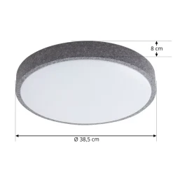 Lindby Smart LED-loftlampe Elmor Ø 39 cm grå RGB CCT