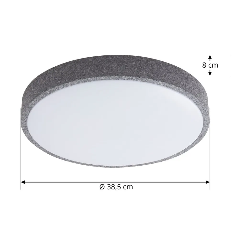 Lindby Smart LED-loftlampe Elmor Ø 39 cm grå RGB CCT