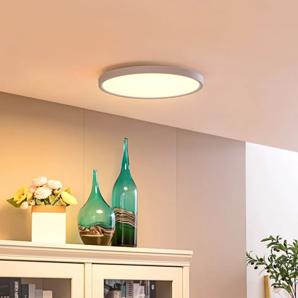 Lindby Smart LED-loftslampe Denora, hvid, RGB, CCT, Tuya