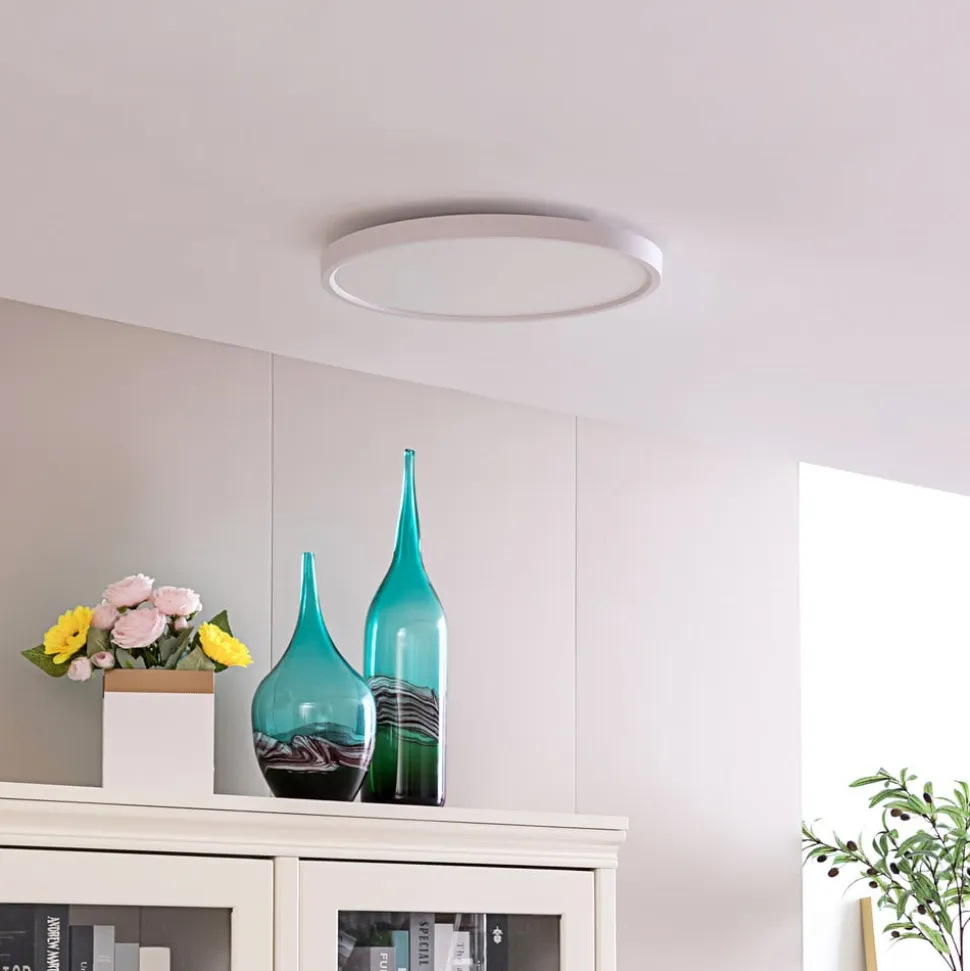 Lindby Smart LED-loftslampe Denora, hvid, RGB, CCT, Tuya