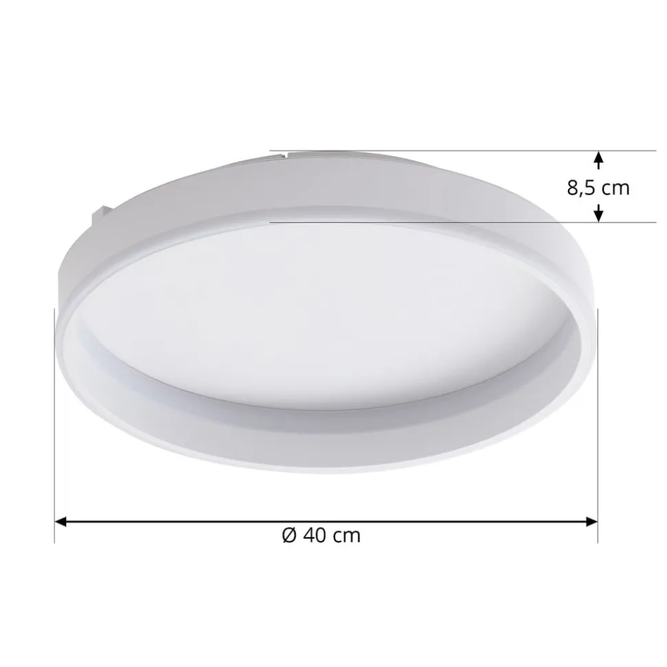 Lindby Smart LED-loftslampe Yasmen, hvid, metal, CCT, Tuya