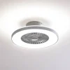 Lindby Smart LED-loftventilator Paavo, sølv, lydløs, Tuya