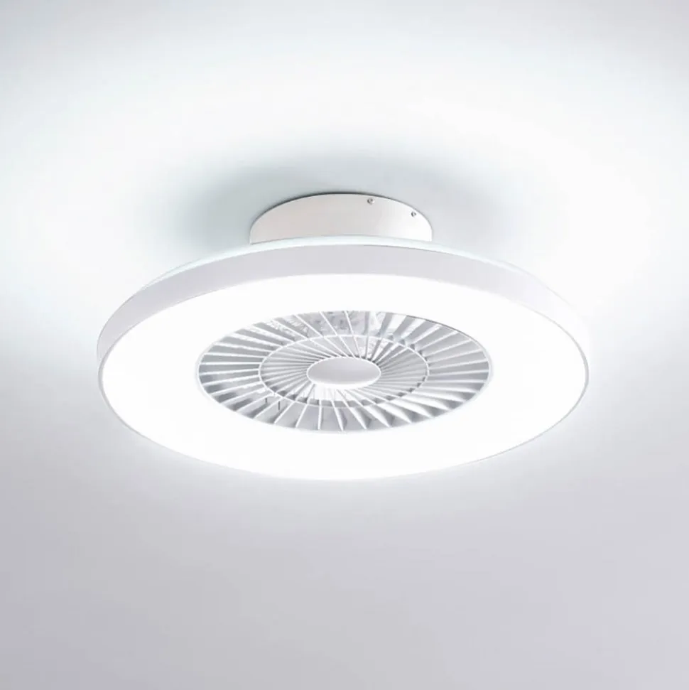 Lindby Smart LED-loftventilator Paavo, hvid, støjsvag, Tuya