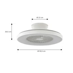 Lindby Smart LED-loftventilator Paavo, hvid, støjsvag, Tuya