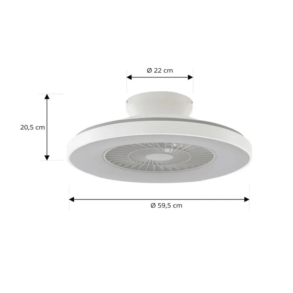 Lindby Smart LED-loftventilator Paavo, hvid, støjsvag, Tuya