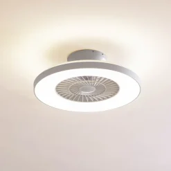 Lindby Smart LED-loftventilator Paavo, hvid, støjsvag, Tuya