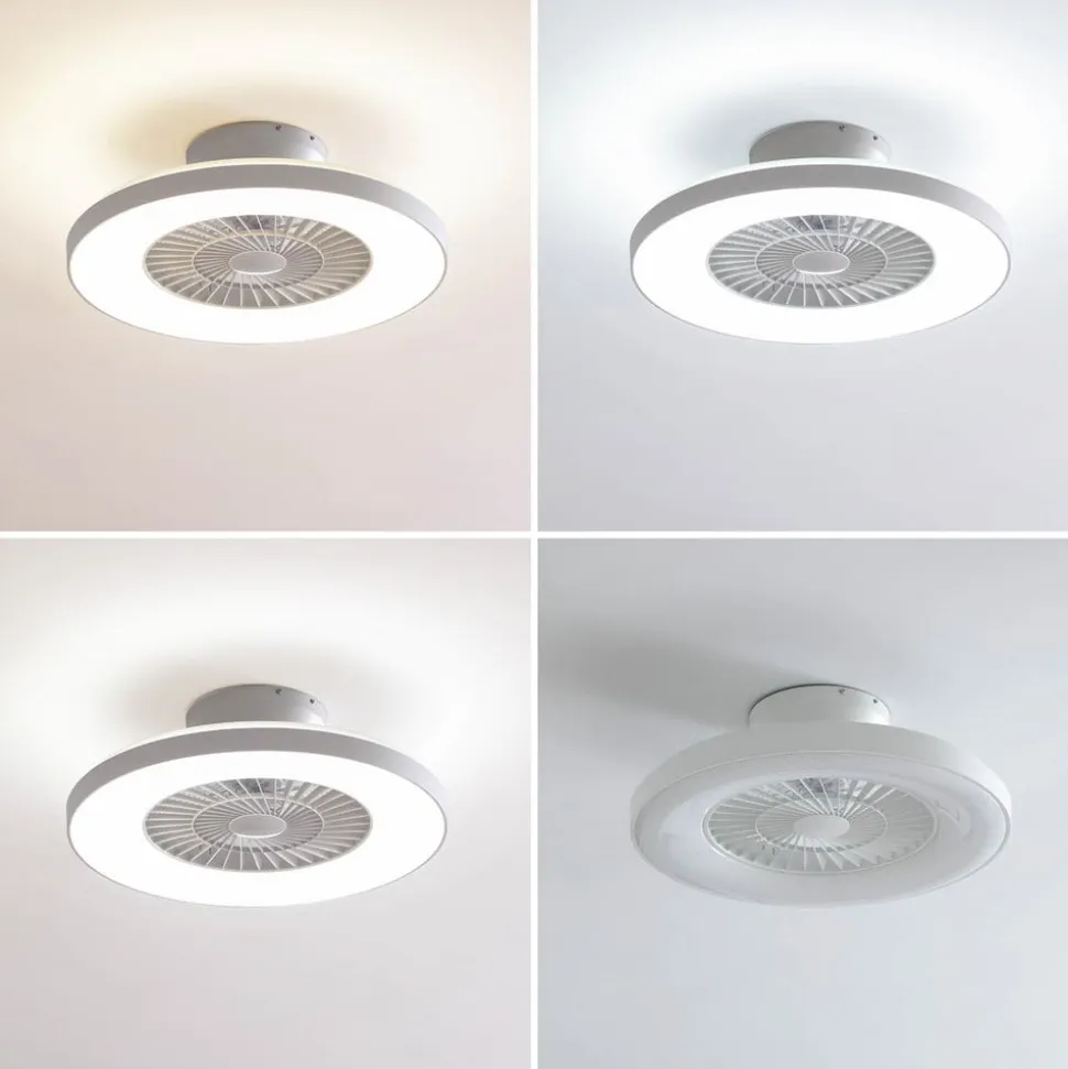 Lindby Smart LED-loftventilator Paavo, hvid, støjsvag, Tuya