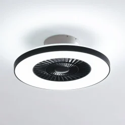 Lindby Smart LED-loftventilator Paavo sort, lydsvag Tuya