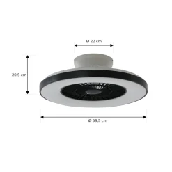 Lindby Smart LED-loftventilator Paavo sort, lydsvag Tuya
