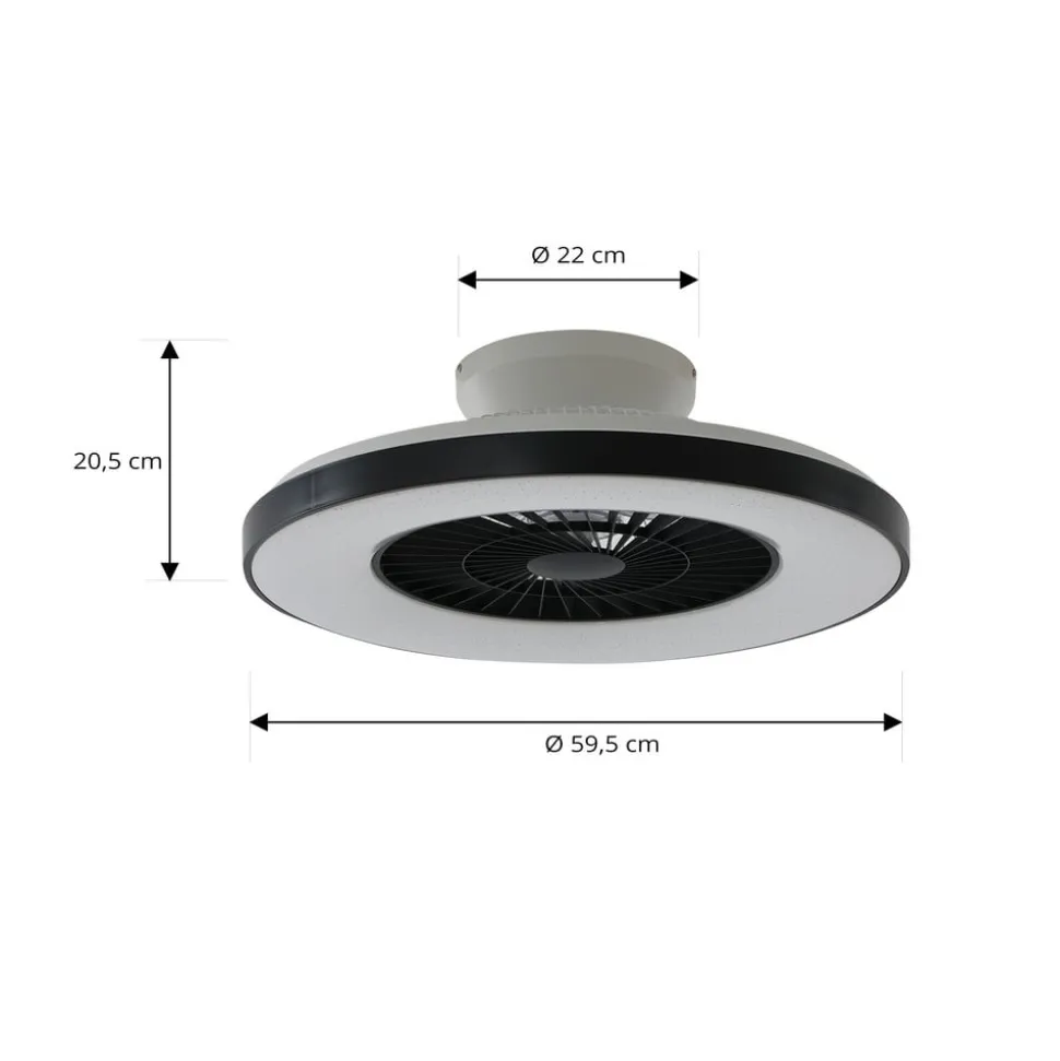 Lindby Smart LED-loftventilator Paavo sort, lydsvag Tuya