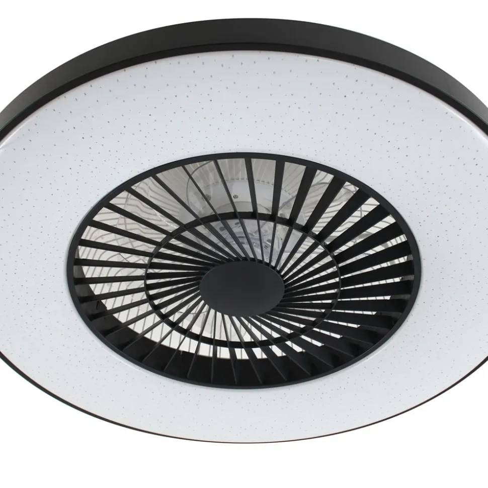 Lindby Smart LED-loftventilator Paavo sort, lydsvag Tuya