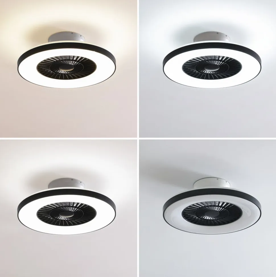 Lindby Smart LED-loftventilator Paavo sort, lydsvag Tuya