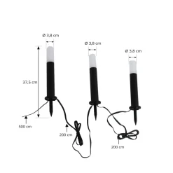 Lindby Smart LED-sokkellampe Elvor, CCT, RGB, Tuya, 3 enheder