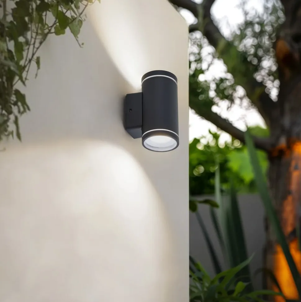 Lindby Smart udendørs LED-væglampe Valtin CCT RGB Tuya IP54