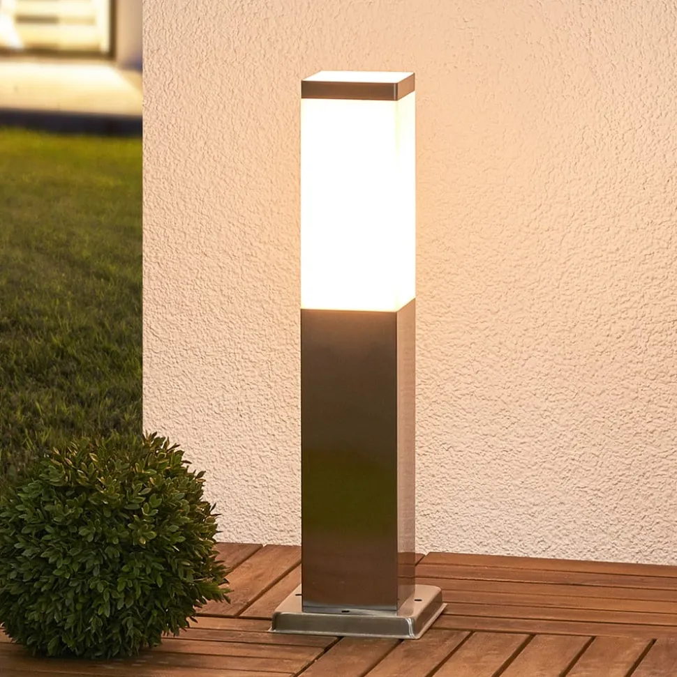 Lindby sokkelampe Lorian, 45 cm, stål, IP44, E27