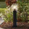 Lindby sokkellampe Dangan, klar, højde 60 cm, glas, metal