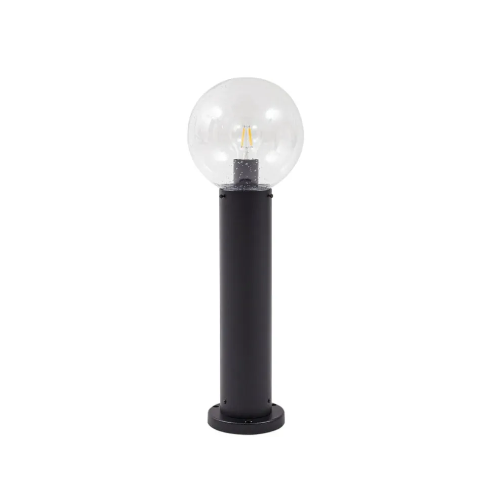 Lindby sokkellampe Dangan, klar, højde 60 cm, glas, metal