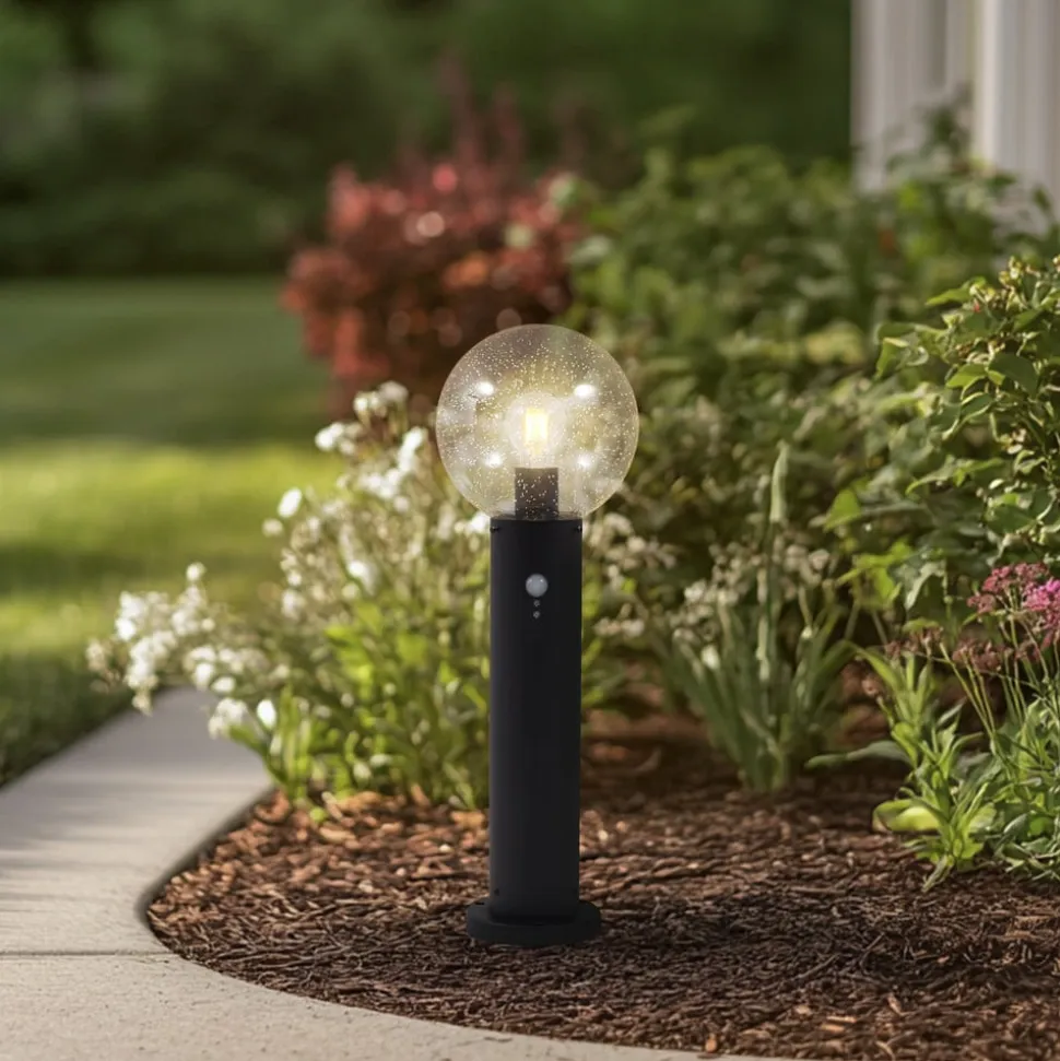Lindby sokkellampe Dangan, klar, 60 cm, glas, sensor