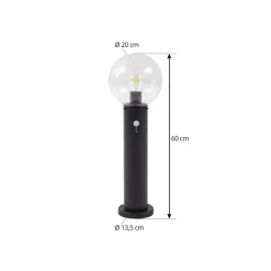 Lindby sokkellampe Dangan, klar, 60 cm, glas, sensor