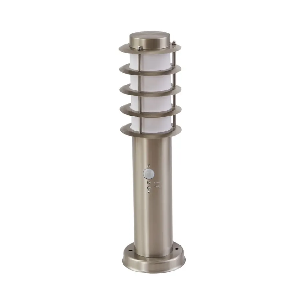 Lindby sokkellampe Hanja, sensor, stål, Ø 11,7 cm