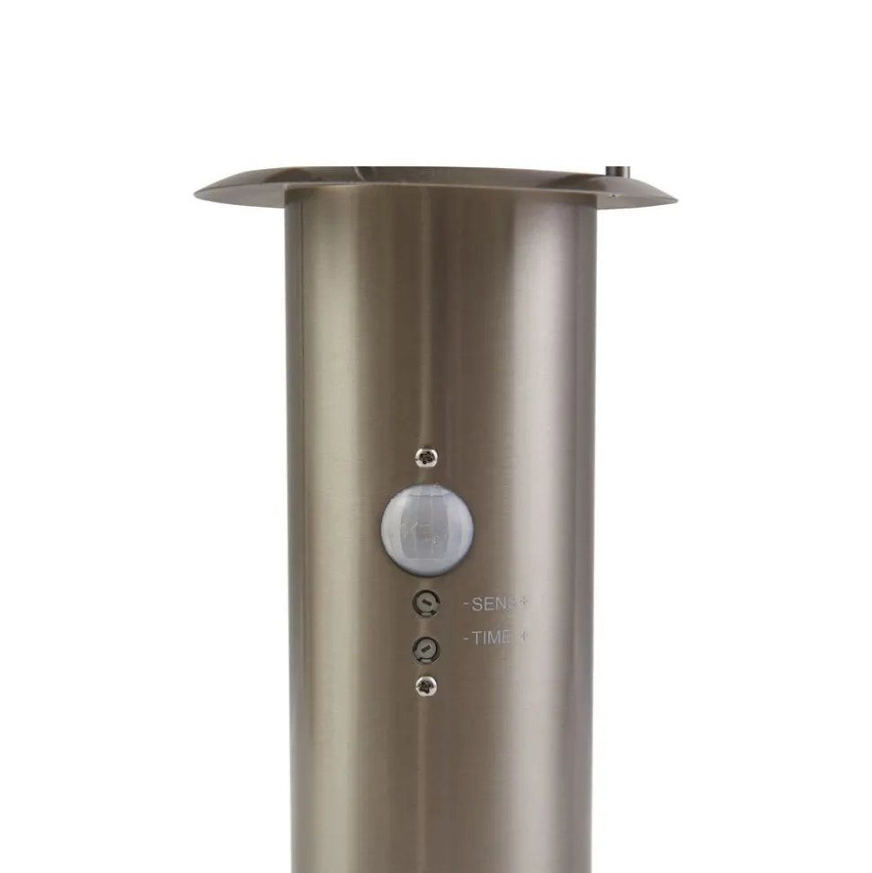 Lindby sokkellampe Hanja, sensor, stål, Ø 11,7 cm
