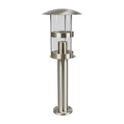 Lindby Sokkellampe Noemi, grå, stål, 50 cm, IP44