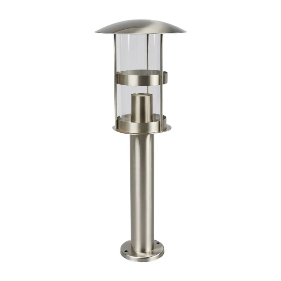 Lindby Sokkellampe Noemi, grå, stål, 50 cm, IP44