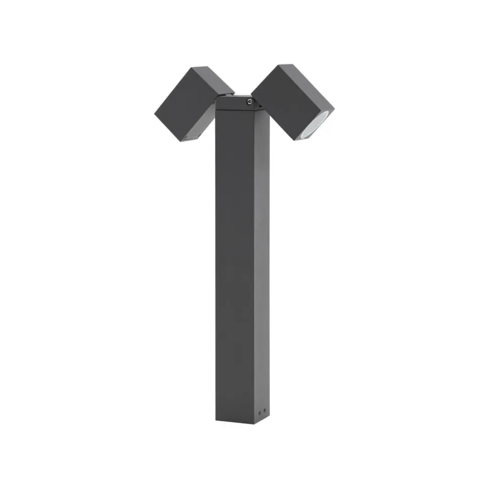 Lindby sokkellampe Othil, 2 lyskilder, 50 cm, antracit, metal