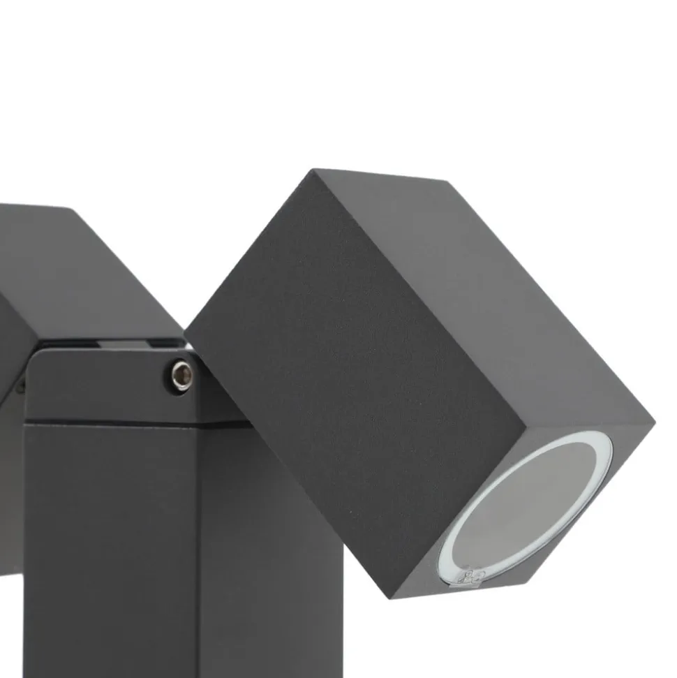 Lindby sokkellampe Othil, 2 lyskilder, 50 cm, antracit, metal