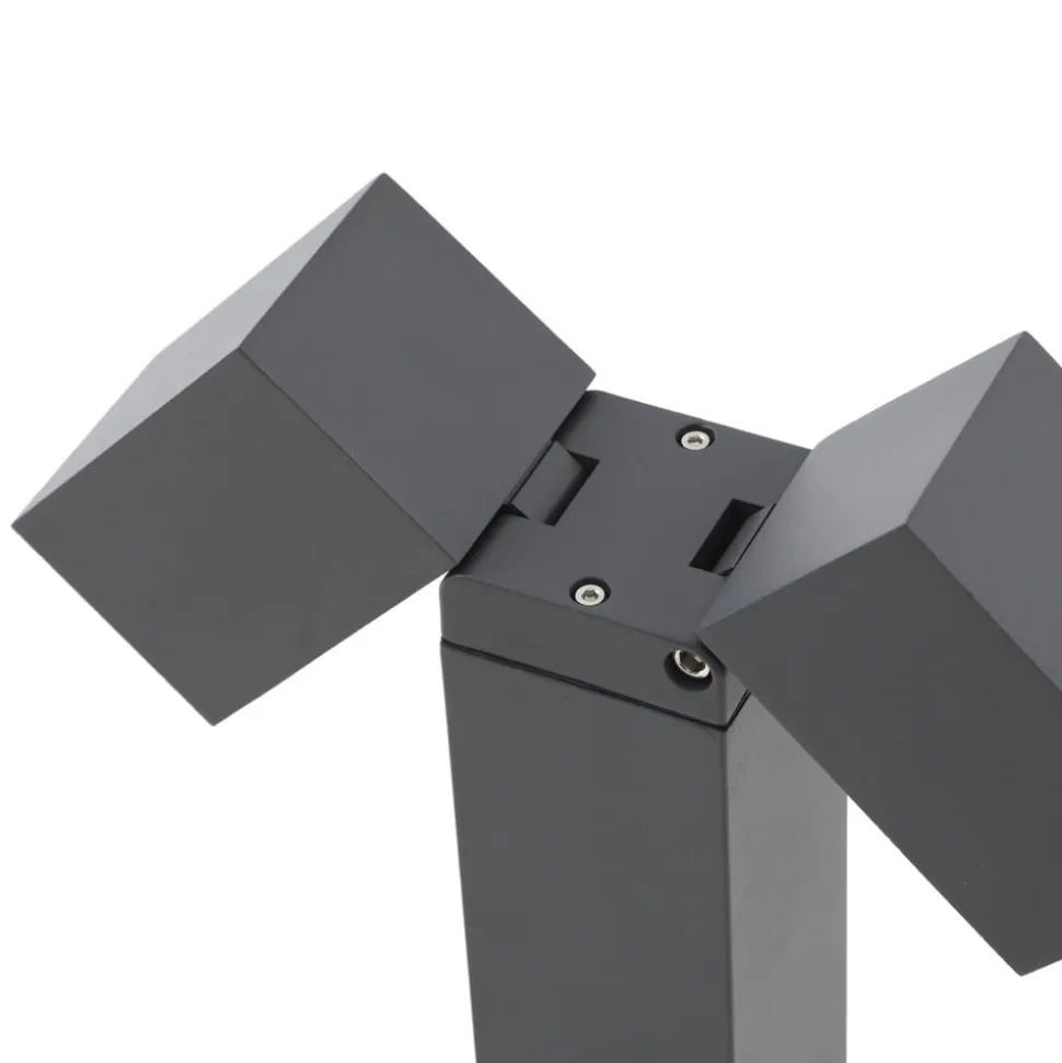 Lindby sokkellampe Othil, 2 lyskilder, 50 cm, antracit, metal