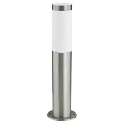 Lindby Sokkellampe Statius, grå, stål, sensor, 45 cm