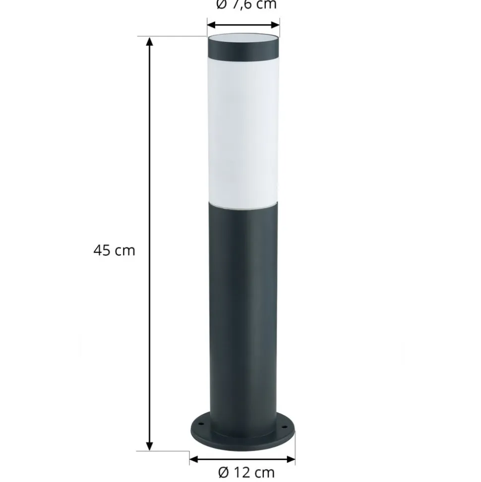 Lindby sokkellampe Statius, højde 45 cm, antracit, stål