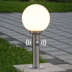 Lindby sokkellampe Vedran, 45 cm, stål, sensor