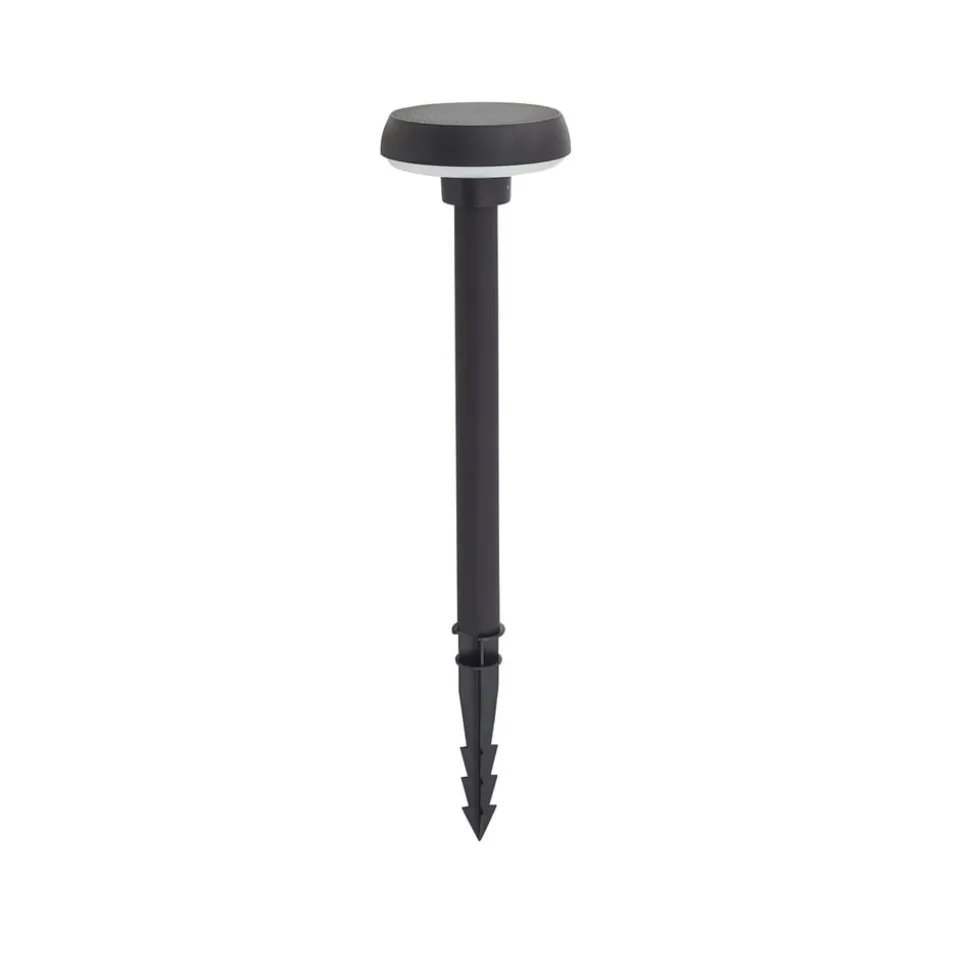 Lindby Solar-LED-lampe med jordspyd Brinca, sort, PC, sensor